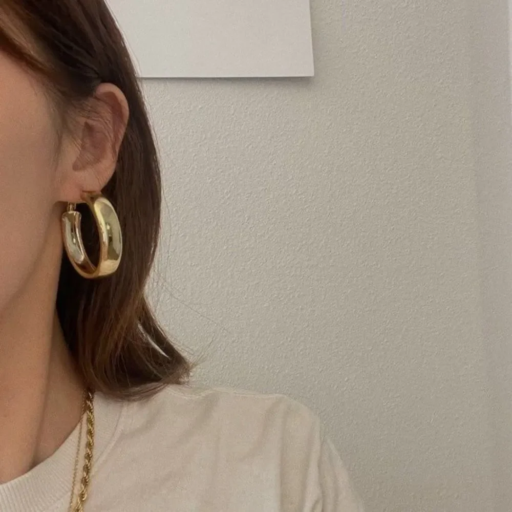 18K Gold Plated Large Hailey Hoop Earrings